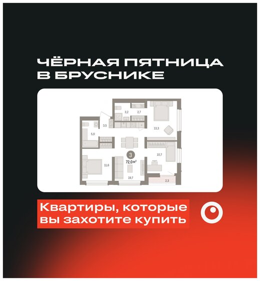 75 м², 3-комнатная квартира 11 980 000 ₽ - изображение 65