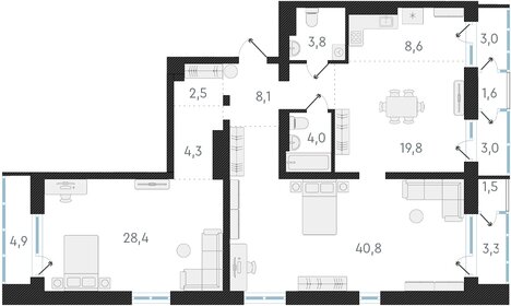 Квартира 120,3 м², 3-комнатная - изображение 1