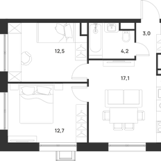 Квартира 49,5 м², 2-комнатная - изображение 3