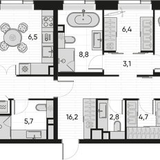 Квартира 118,9 м², 4-комнатная - изображение 2