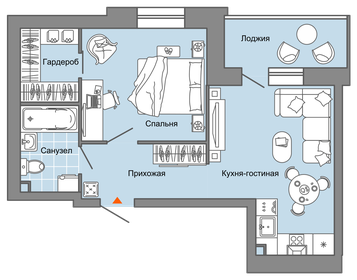 44 м², 2-комнатная квартира 5 480 000 ₽ - изображение 40