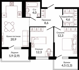 67,9 м², 2-комнатная квартира 9 294 192 ₽ - изображение 12
