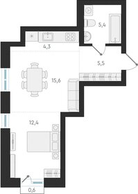 Квартира 43,2 м², 2-комнатная - изображение 1