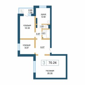 Квартира 70,2 м², 3-комнатная - изображение 1