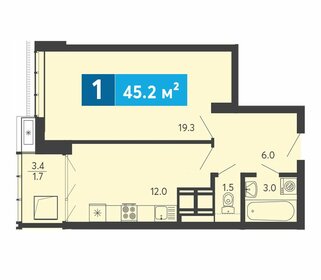 45 м², 1-комнатная квартира 5 590 000 ₽ - изображение 15