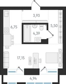 Квартира 37,7 м², студия - изображение 1