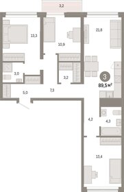 Квартира 89,5 м², 3-комнатная - изображение 1