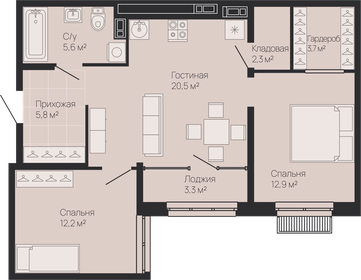 68,3 м², 2-комнатная квартира 18 236 100 ₽ - изображение 21