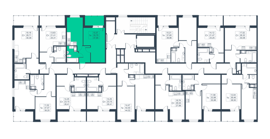 38,5 м², 1-комнатная квартира 5 351 500 ₽ - изображение 24