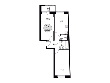 56,5 м², 2-комнатная квартира 6 940 557 ₽ - изображение 25