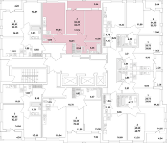 Квартира 69,5 м², 2-комнатная - изображение 2