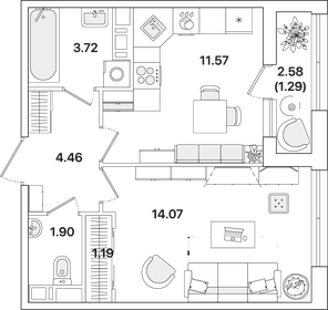 36,1 м², 1-комнатная квартира 8 674 325 ₽ - изображение 16