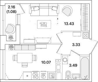 31,3 м², 1-комнатная квартира 7 400 000 ₽ - изображение 37