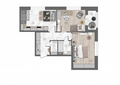 40,4 м², 1-комнатная квартира 3 500 000 ₽ - изображение 76