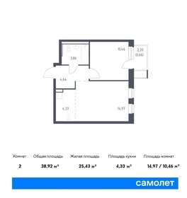 Квартира 38,9 м², 1-комнатная - изображение 1