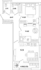 Квартира 55 м², 2-комнатная - изображение 1