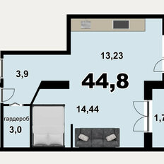 Квартира 44,8 м², 1-комнатная - изображение 2