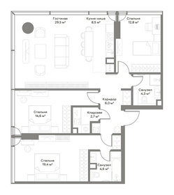122 м², 4-комнатные апартаменты 59 880 000 ₽ - изображение 124