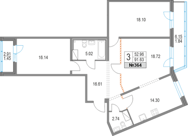 100,1 м², 3-комнатная квартира 21 660 000 ₽ - изображение 70