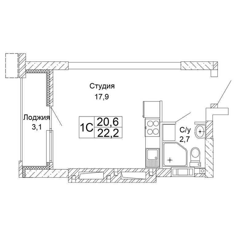 Варианты планировок ЖК «Колизей» - планировка 6