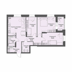 90,6 м², 3-комнатная квартира 13 100 000 ₽ - изображение 24