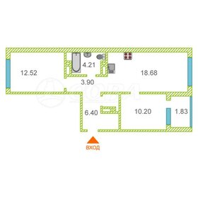 Квартира 57 м², 2-комнатная - изображение 1