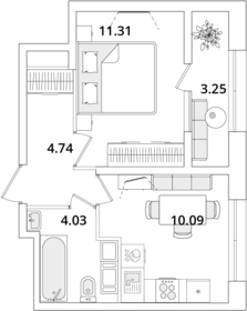 31,8 м², 1-комнатная квартира 9 731 000 ₽ - изображение 61