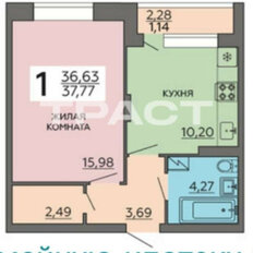 Квартира 37,7 м², 1-комнатная - изображение 2