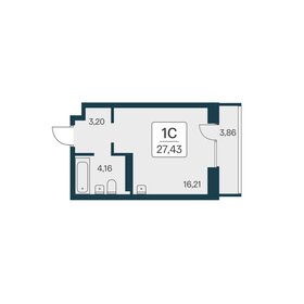 Квартира 27,4 м², студия - изображение 1