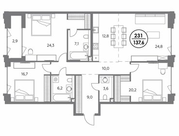 136,1 м², 3-комнатная квартира 106 500 000 ₽ - изображение 18