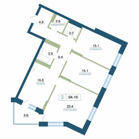 Квартира 94,1 м², 3-комнатная - изображение 1