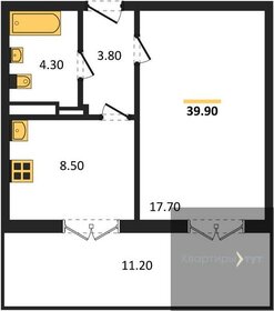 Квартира 39,8 м², 1-комнатная - изображение 1