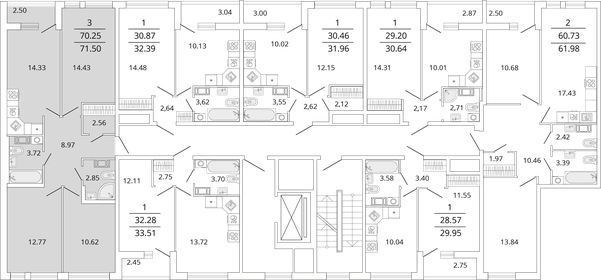 Квартира 71,5 м², 3-комнатная - изображение 2