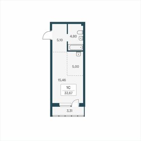 Квартира 33,7 м², студия - изображение 1