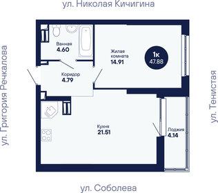 Квартира 47,9 м², 1-комнатная - изображение 3