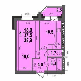 Квартира 38,9 м², 1-комнатная - изображение 1