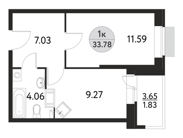 36,8 м², 1-комнатная квартира 6 050 000 ₽ - изображение 12