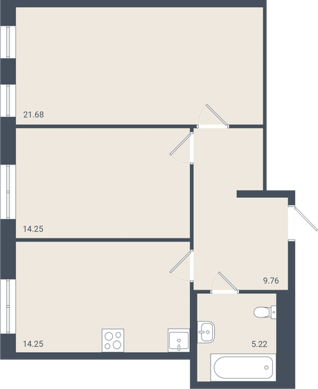 64,6 м², 2-комнатная квартира 5 814 000 ₽ - изображение 52