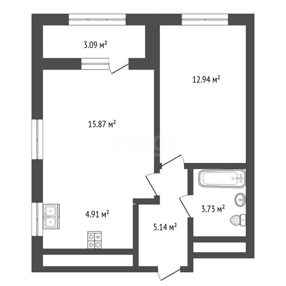 38,1 м², 1-комнатная квартира 9 900 000 ₽ - изображение 37