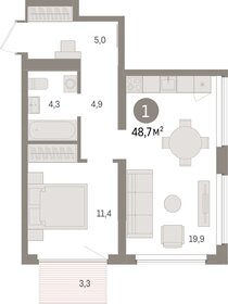 56 м², 1-комнатные апартаменты 19 000 000 ₽ - изображение 23