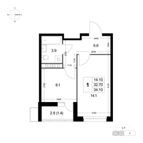 42 м², 2-комнатная квартира 4 800 000 ₽ - изображение 12