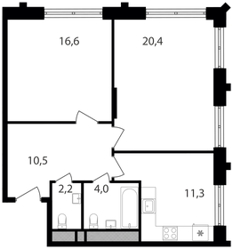 Квартира 65 м², 2-комнатная - изображение 1