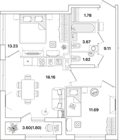 57,1 м², 2-комнатная квартира 13 500 000 ₽ - изображение 69