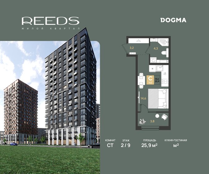 24,5 м², квартира-студия 4 850 000 ₽ - изображение 111