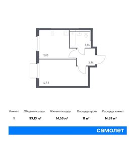 Квартира 33,1 м², 1-комнатная - изображение 1