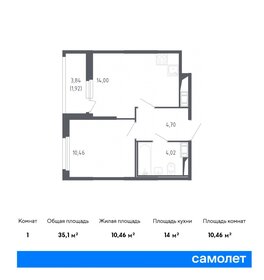 Квартира 35,1 м², 1-комнатная - изображение 1