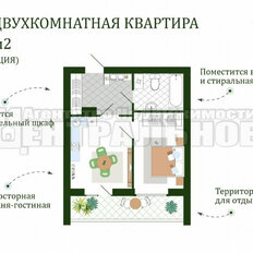 Квартира 43 м², 1-комнатная - изображение 1