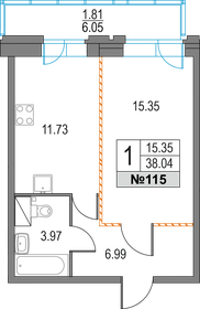 36,5 м², 1-комнатная квартира 11 151 388 ₽ - изображение 14