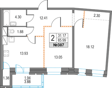 67,7 м², 2-комнатная квартира 15 676 004 ₽ - изображение 13