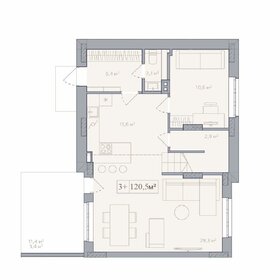 Квартира 128,5 м², 3-комнатная - изображение 1